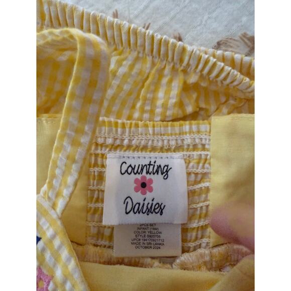 NWT Counting Daisies Baby Girl 18M Sleeveless Yellow Gingham Dress with Bloomers - Picture 4 of 5